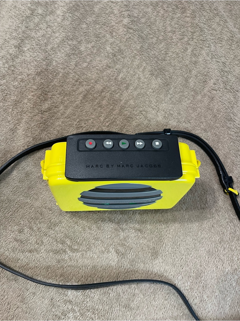 Marc by Marc Jacobs Yellow Crossbody Cassette Bag with Black Strap - Picture 6 of 12